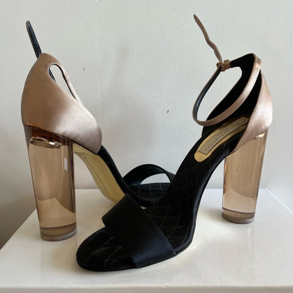 Stella McCartney Silk Open Toe Lucite Heel - Picture 3 of 9